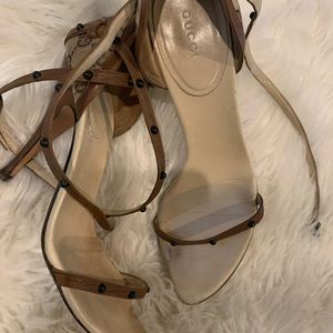 Gucci Criss Cross strapping sandals women Sz 8